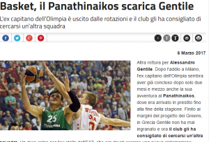 Πώς αντιμετώπισαν στην Ιταλία το διαζύγιο του Παναθηναϊκού με τον Τζεντίλε (pics)