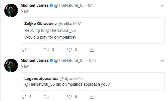 Τζέιμς: "Ποτέ στον Ολυμπιακό" (pic)