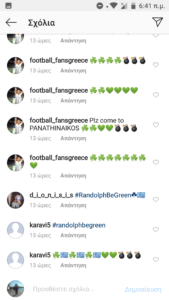 Μαζικό ντου φιλάθλων του Παναθηναϊκού στο προφίλ του Ράντολφ - Το νέο «πράσινο» hashtag των οπαδών (pics)