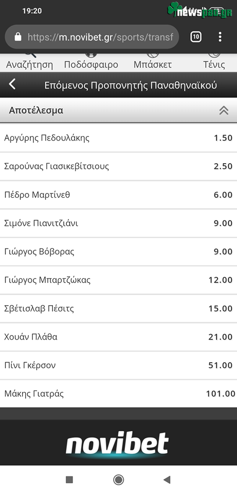 Πεδουλάκης και μετά Σάρας τα φαβορί για τον πάγκο του Παναθηναϊκού σύμφωνα με τις στοιχηματικές (pic)