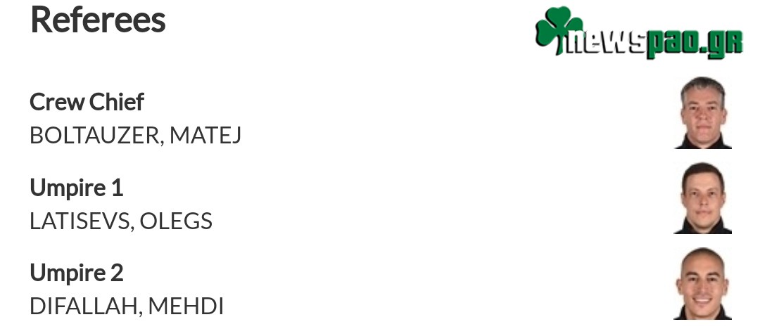 Παναθηναϊκός - Ρεάλ Μαδρίτης: Οι διαιτητές του αγώνα