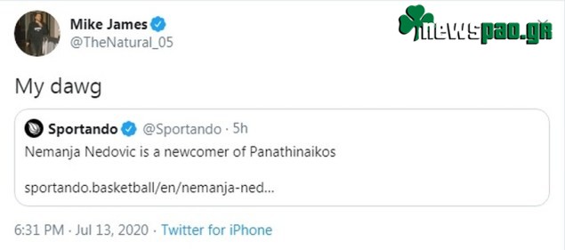 Ο Τζέιμς και η μεταγραφή Νέντοβιτς στον Παναθηναϊκό!