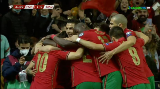 Μαγικός συνδυασμός Κριστιάνο - Μπρούνο, 1-0 η Πορτογαλία τη Β. Μακεδονία! (vid)