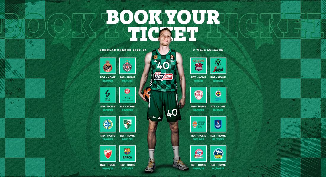 Παναθηναϊκός-Euroleague: Σε κυκλοφορία τα εισιτήρια για όλα τα εντός