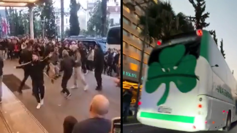 Συνθήματα από οπαδούς στο Κάραβελ - Η αναχώρηση της αποστολής του Παναθηναϊκού (vids)