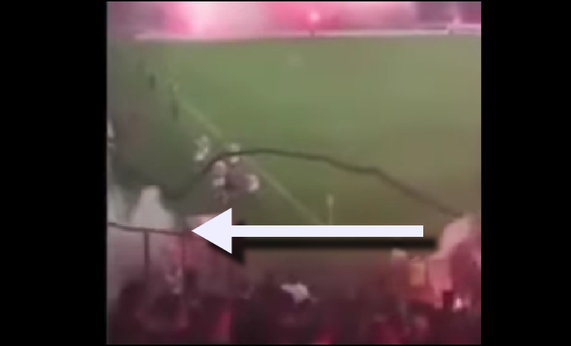 Video από την εξέδρα: Η στιγμή που σκάει η κροτίδα κοντά στον Χουανκάρ (vid)