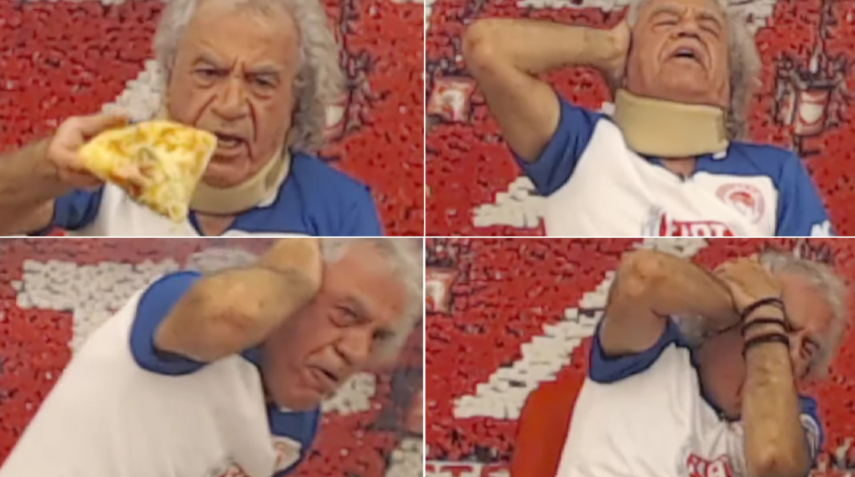 Φόρεσε κολάρο ο Τσουκαλάς: «Κουφάθηκα, κουφάθηκα - Ας φάω μία πίτσα!» (vid)