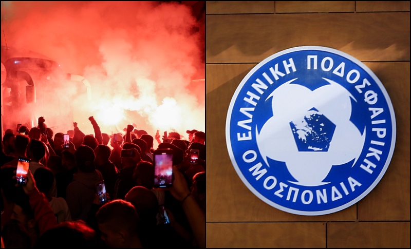 Κρέμασαν πανό κατά του Παναθηναϊκού στην ΕΠΟ οπαδοί του Ολυμπιακού!