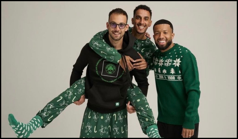 Η χριστουγεννιάτικη κολεξιόν του Παναθηναϊκού με μοντέλα Ζέκα, Μπρινιόλι και Βιλένα (pics)