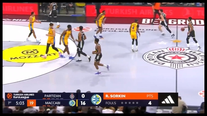 Η Μακάμπι ξεκίνησε με «16-0» μέσα στην έδρα της Παρτιζάν! (vid)