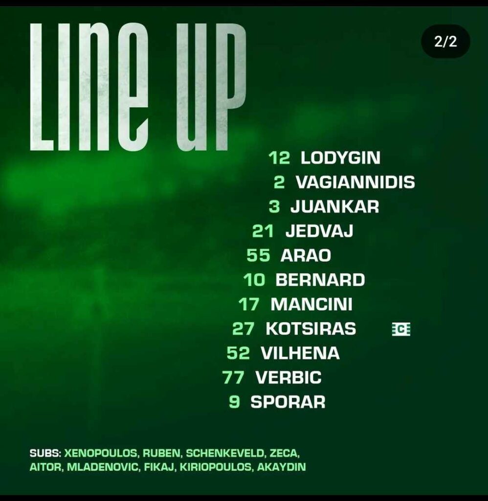 Με... συνταγή ΑΕΚ: Η ενδεκάδα του Παναθηναϊκού κόντρα στον Ολυμπιακό (pic)