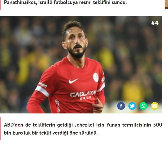 «Ο Παναθηναϊκός έκανε προσφορά 500.000 ευρώ στην Αντάλιασπορ για τον Γεχεζκέλ» (pic)
