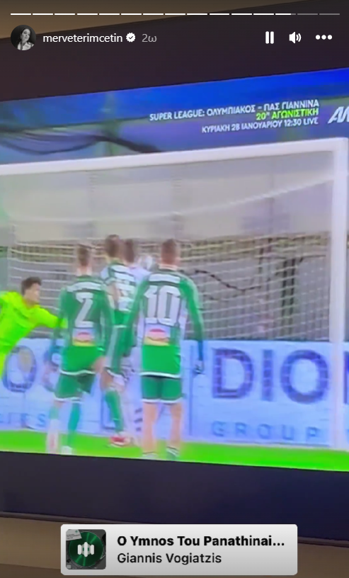«Ανέβασε» το γκολ του Γέντβαι με τον ύμνο του Παναθηναϊκού η Μερβέ Τερίμ (pic)