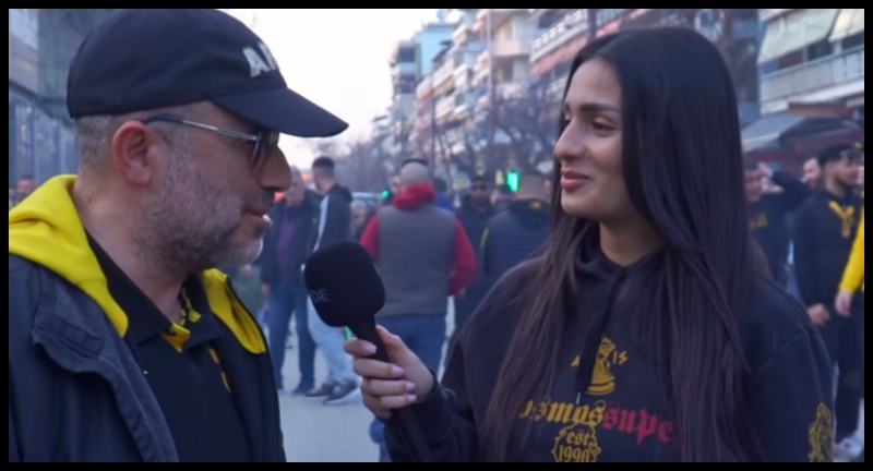 Πέσιμο Αρειανού σε εντυπωσιακή ρεπόρτερ: «Αν πάρουμε το Κύπελλο, θα βγούμε ραντεβού μαζί» (vid)