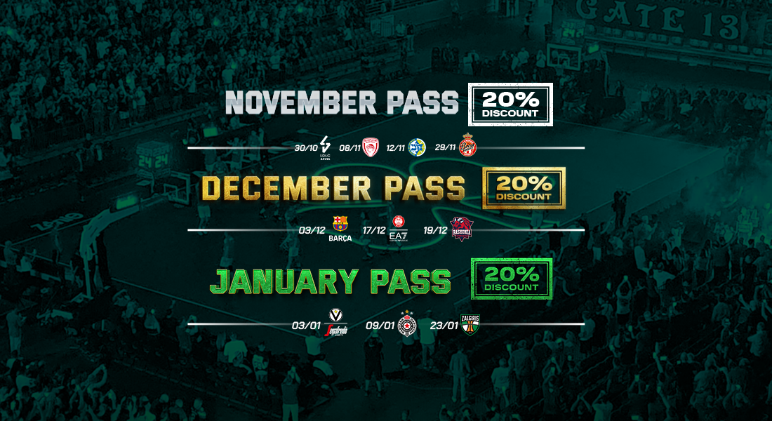 Παναθηναϊκός: Εισιτήρια για όλα τα εντός της Euroleague και μηνιαία πακέτα