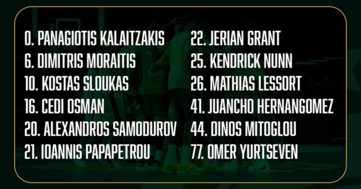 Επίσημο: Η 12δα του Παναθηναϊκού με τον Πανιώνιο