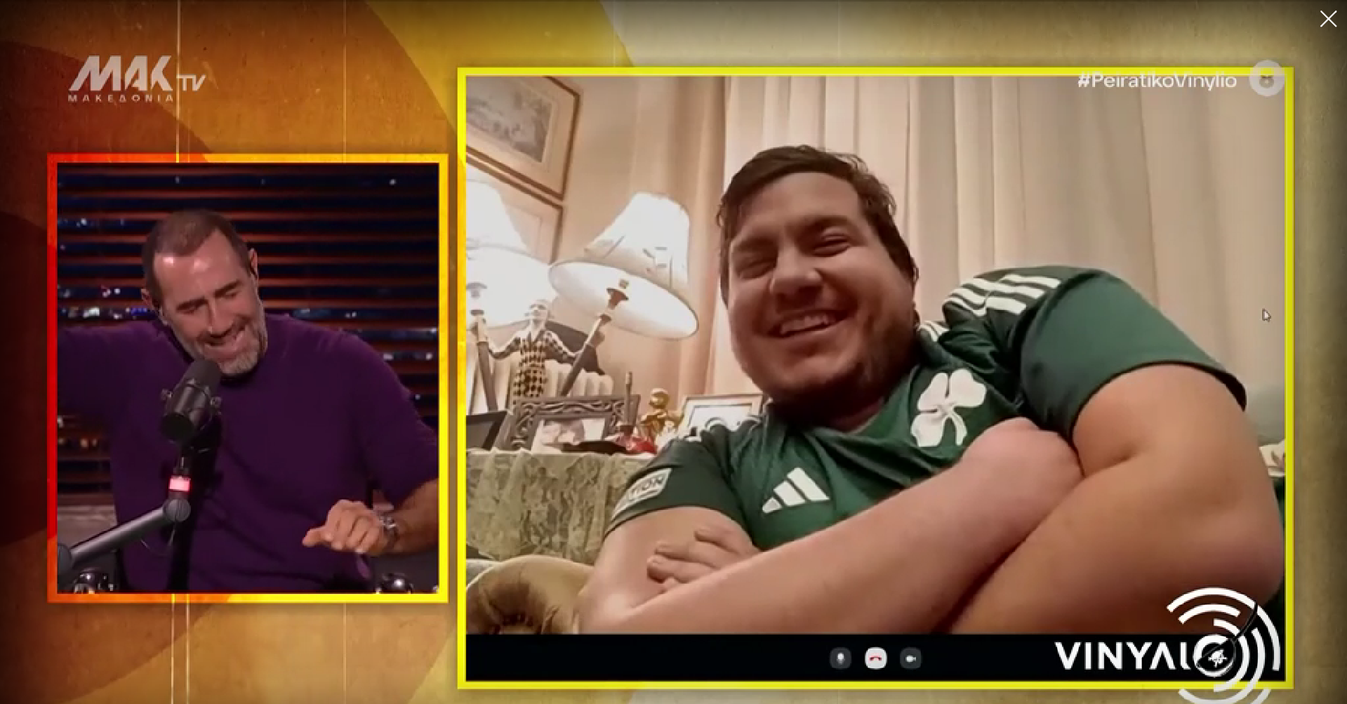 Βγήκε στο «Vinylio» με φανέλα ΠΑΟ και προκάλεσε χαμό - «Θα σε χαιρετήσω όπως σου αξίζει, άντε γεια!»