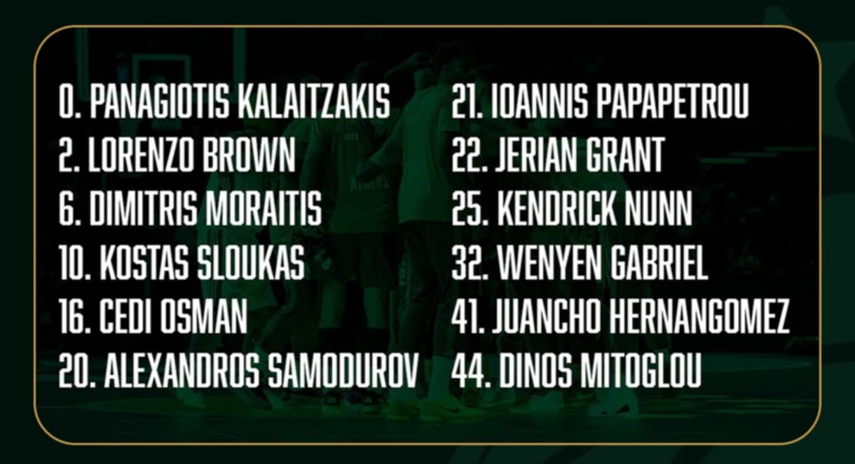 Επίσημο: Η 12αδα του Παναθηναϊκού με Προμηθέα