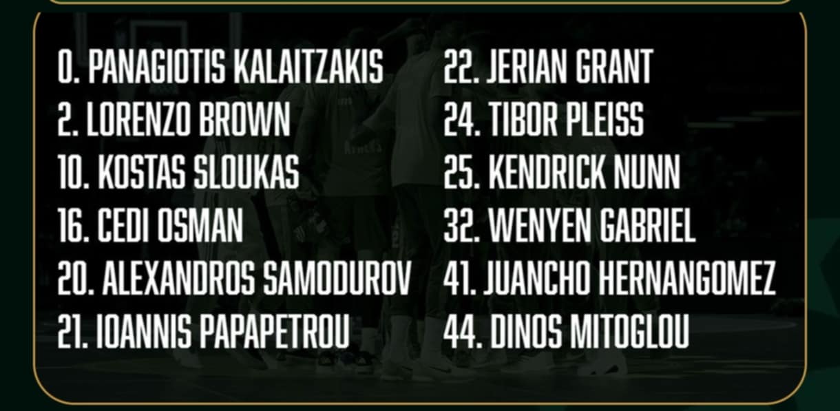 Επίσημο: Η 12αδα του Παναθηναϊκού - Η απόφαση για Πλάις-Γκάμπριελ