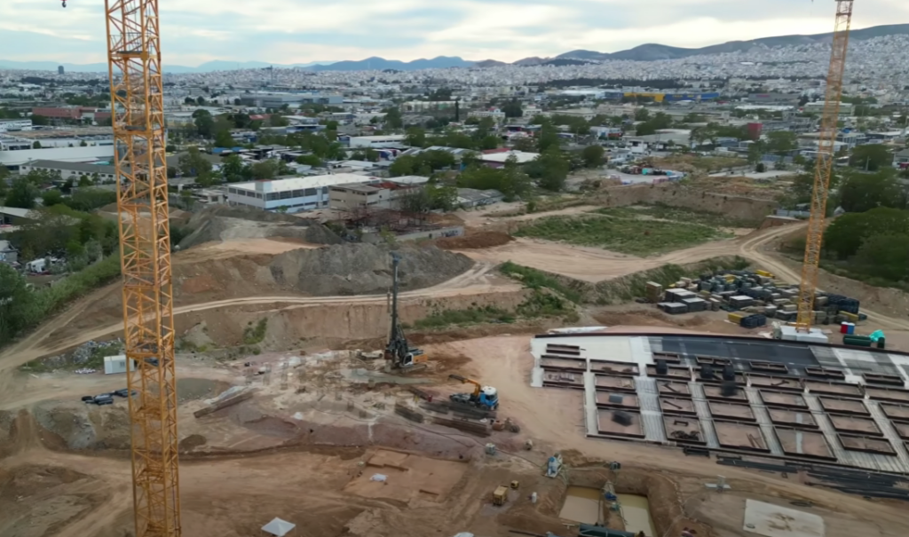 Βοτανικός (γήπεδο Παναθηναϊκού): Απογευματινά πλάνα - Ο δεύτερος γερανός και η εξέδρα (vid)