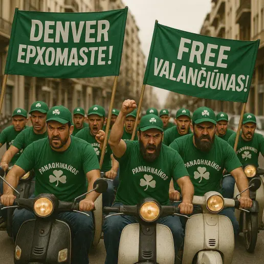 Φωτογραφίες ΕΠΟΣ για Βαλαντσιούνας: Φανταστικές διαμαρτυρίες με ΑΙ και όχι μόνο