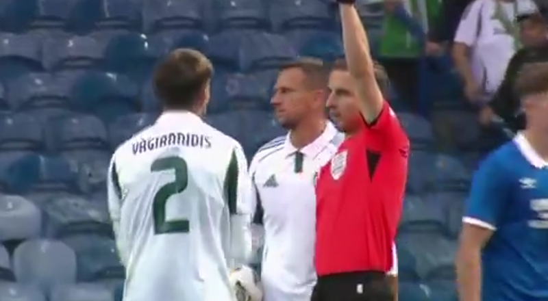 Ρέιντζερς-Παναθηναϊκός: Η κόκκινη κάρτα στον Βαγιαννίδη (vid)