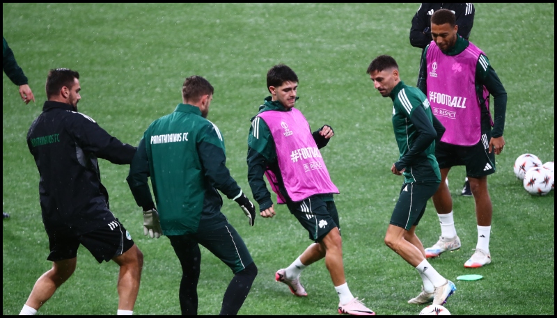 Φωτογραφίες: Υπό καταρρακτώδη βροχή η τελευταία προπόνηση του Παναθηναϊκού (pics)