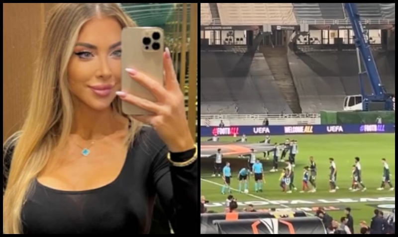 Η... άλλη όψη του ΟΑΚΑ: Κουκλάρα ρέφερι από την Ιταλία στην κερκίδα του Παναθηναϊκού (pics)