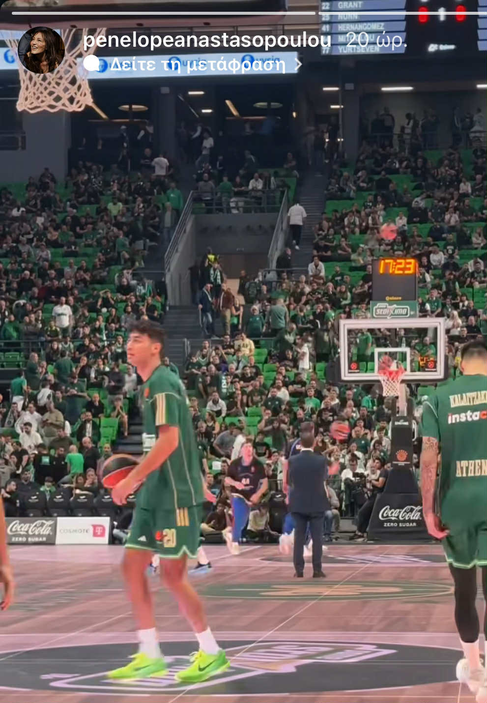 Στο Παναθηναϊκός - Μπαρτσελόνα η Πηνελόπη Αναστασοπούλου - Ποιος τη συνόδευσε (pic)