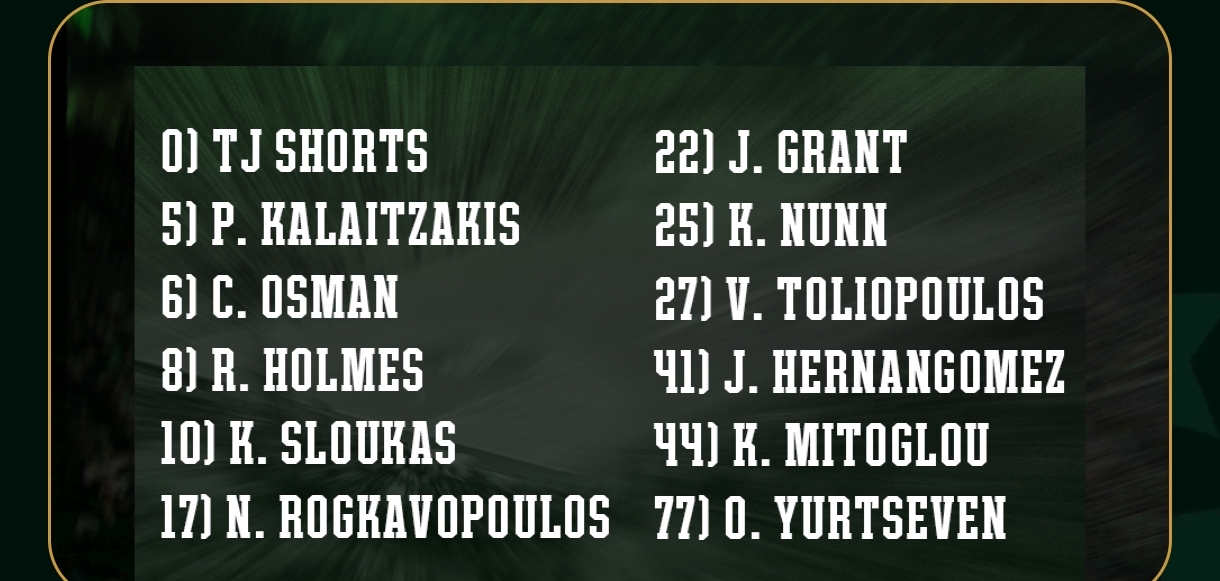 Επίσημο: Η 12αδα του Παναθηναϊκού με της Εφές, ποιοι έμειναν εκτός