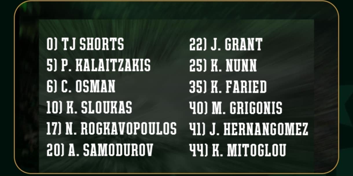 Επίσημο: Η 12αδα του Παναθηναϊκού με τη Ντουμπάι BC, ποιοι έμειναν εκτός