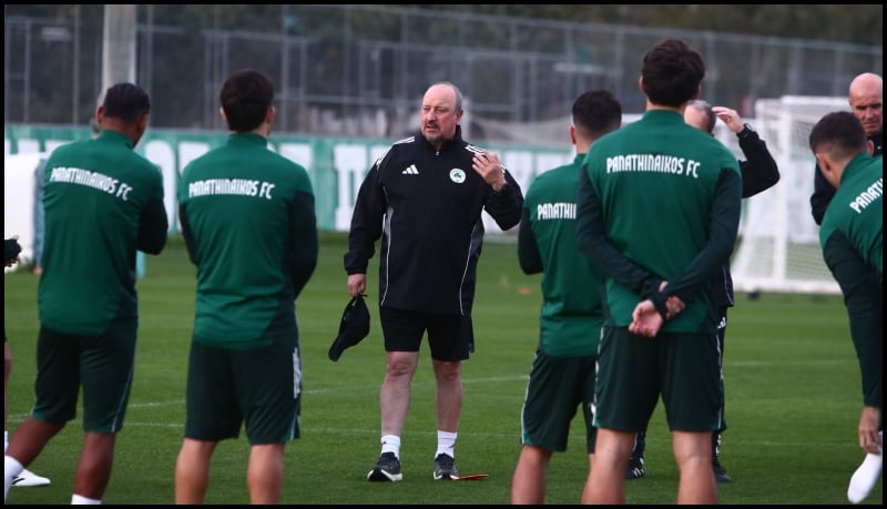 Φωτογραφίες: Συνεχείς οδηγίες και ομιλία Μπενίτεθ πριν το Παναθηναϊκός - Βικτόρια Πλζεν