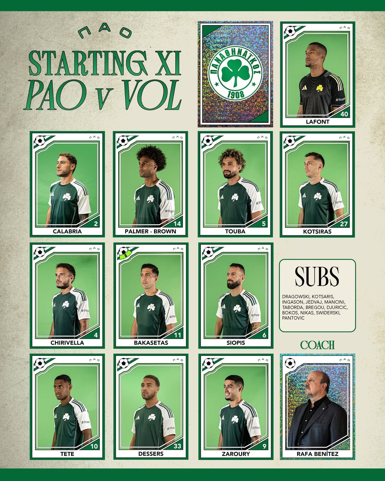 Επίσημο: Με εκπλήξεις η ενδεκάδα του Παναθηναϊκού με το Βόλο