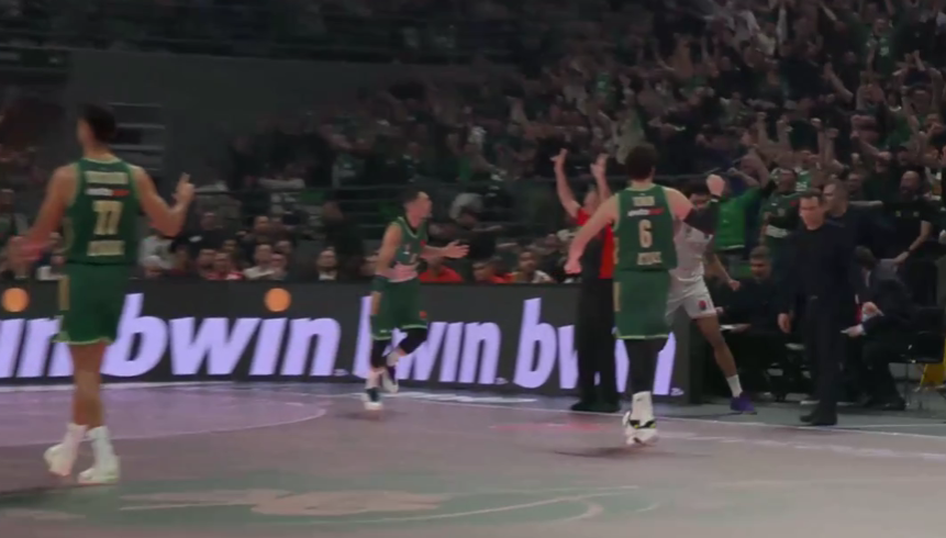 Παναθηναϊκός - Χάποελ Τελ Αβίβ: Ο Σλούκας ξεσήκωσε το T-Center με τρίποντο από τη γωνία (vid)