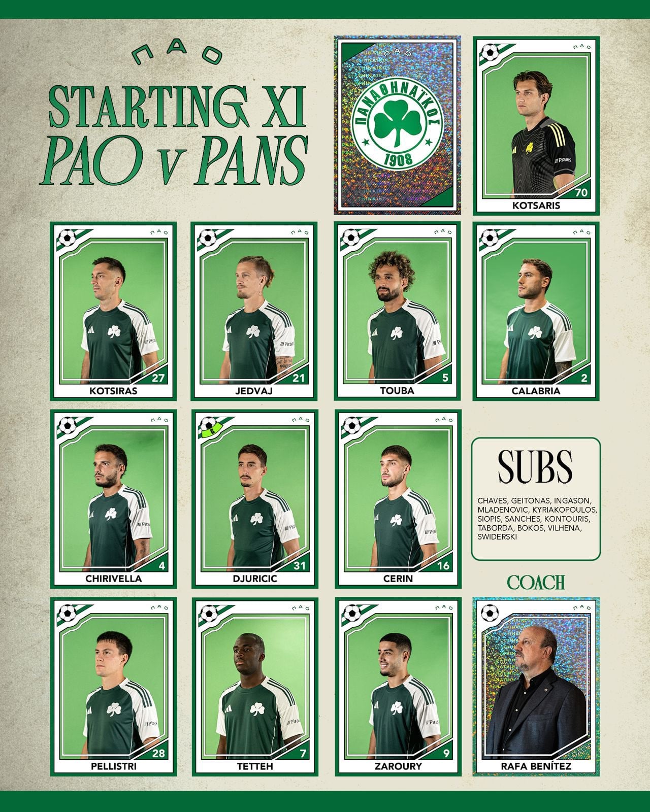 Επίσημο: Η ενδεκάδα του Παναθηναϊκού με τον Πανσερραϊκό, η απόφαση για Τεττέη