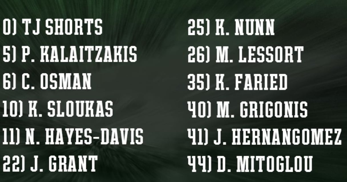 Επίσημο: Η 12άδα του Παναθηναϊκού με τη Βαλένθια