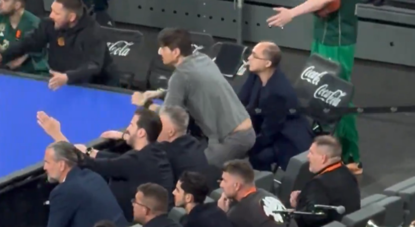 Βαλένθια - Παναθηναϊκός: Οι πανηγυρισμοί του Δημήτρη Γιαννακόπουλου (vid)