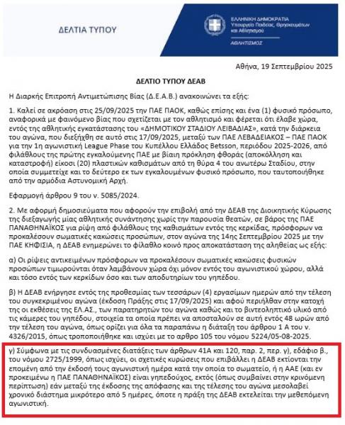 Ιδού το δεδικασμένο της ΔΕΑΒ - Δεν κλείνει το ΟΑΚΑ για το Game 4