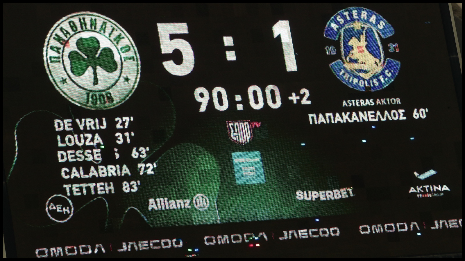 Παναθηναϊκός - Αστέρας 5-1: Η κριτική-βαθμολογία των παικτών